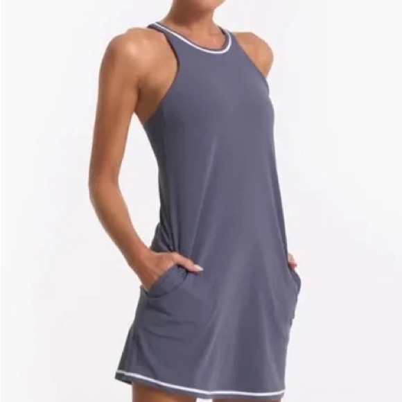 Vuori Women's Mini Dress in Gray - Picture 1 of 8